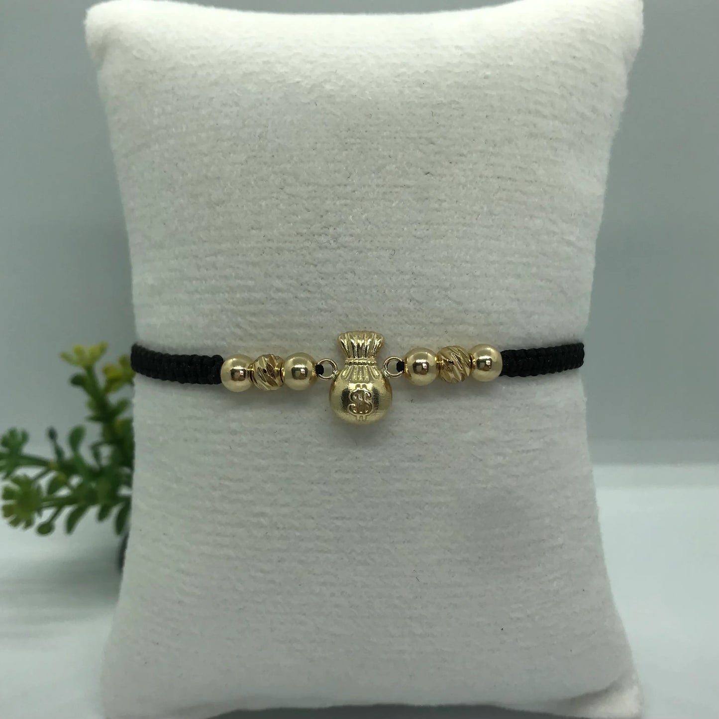 Manilla Tejida Bolsa de Dinero y Abundancia en Oro Laminado 18k