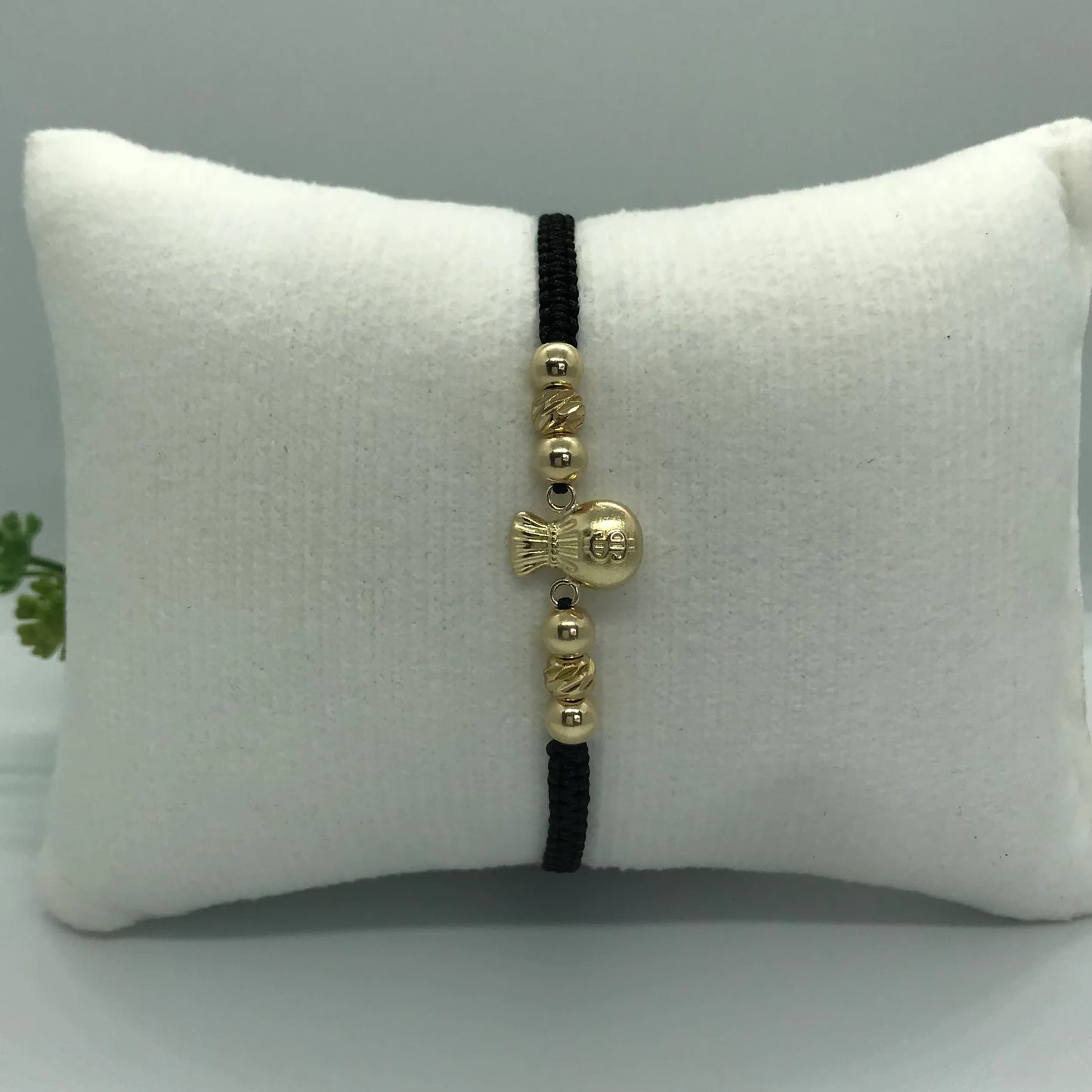 Manilla Tejida Bolsa de Dinero y Abundancia en Oro Laminado 18k