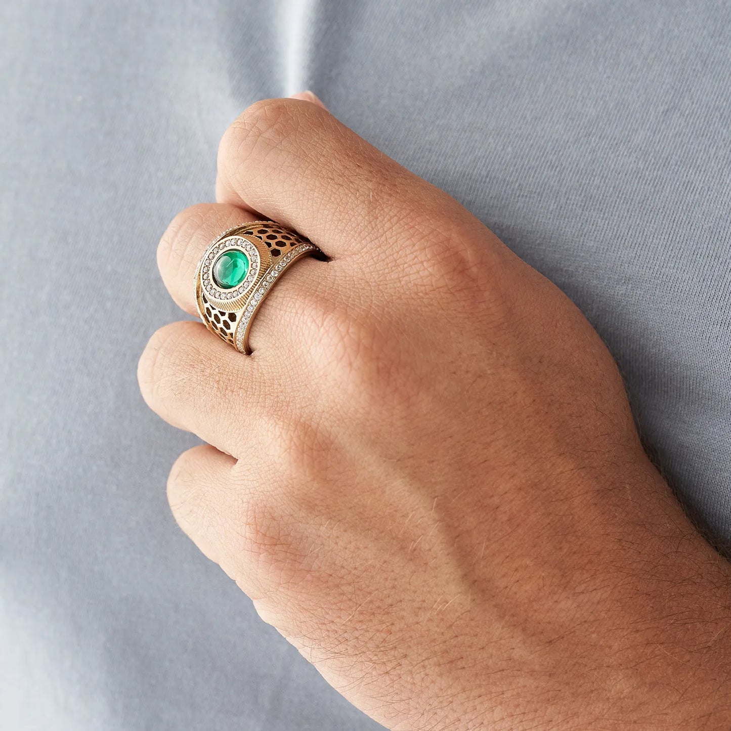 anillo panal oro laminado 18k