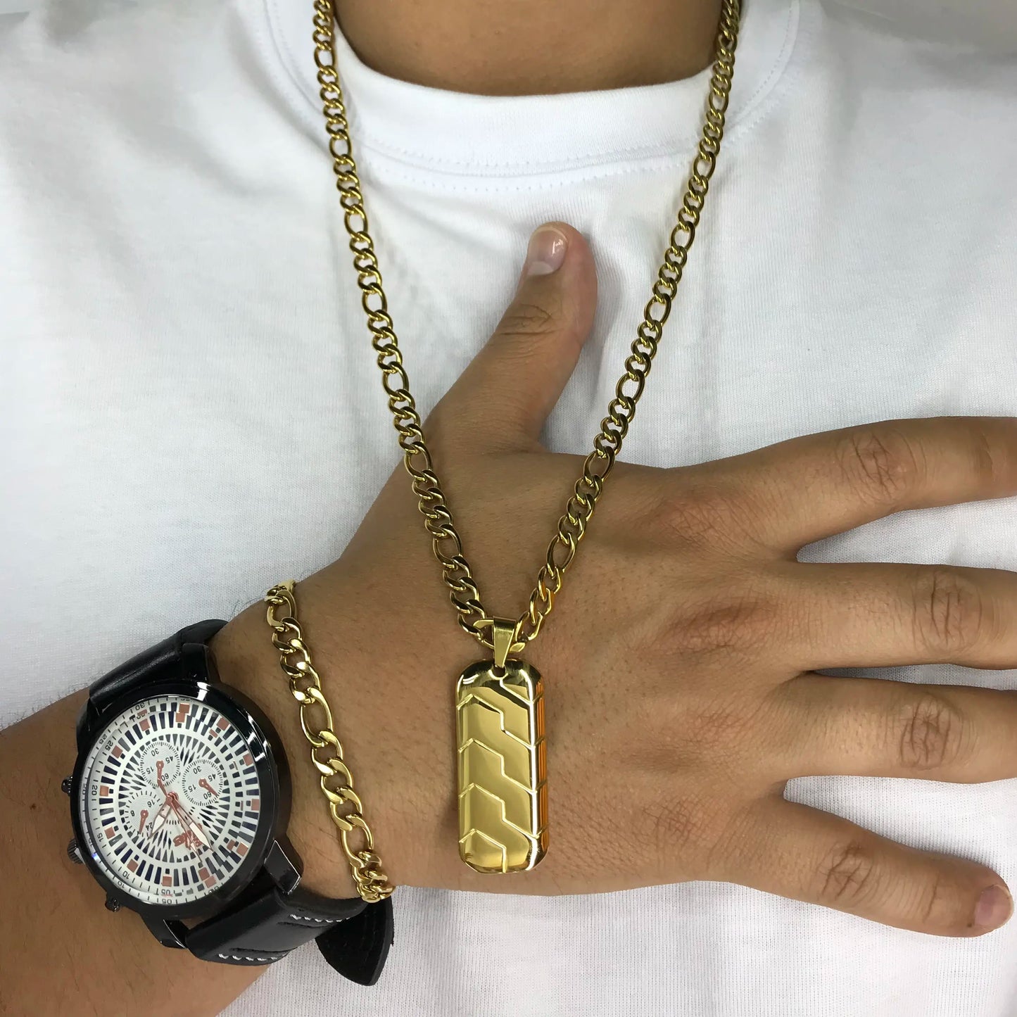 Combo carter con reloj en oro laminado