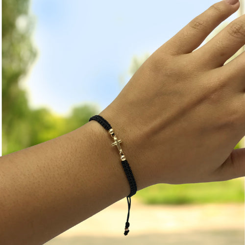 Manilla cruz mini oro laminado