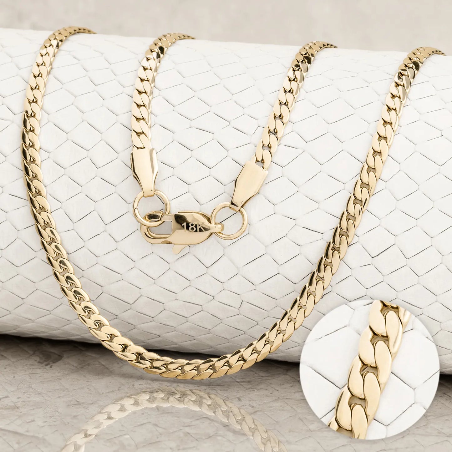 cadena serpiente oro laminado