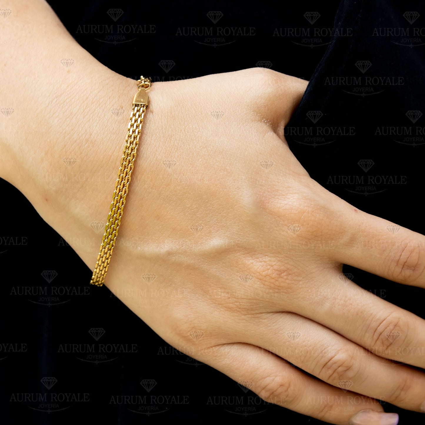 pulsera china oro laminado