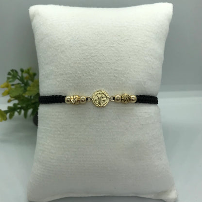 Manilla Tejida San Benito Protección en Oro Laminado 18k