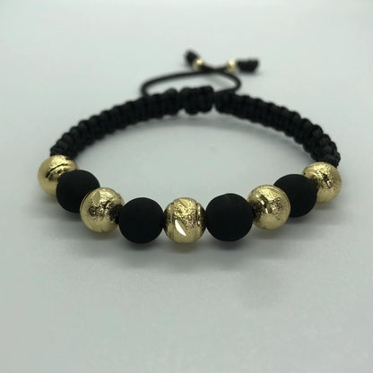 Manilla Tejida Italy-Aurum Balín (8mm) en Oro Laminado 18k