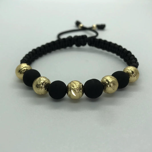 Manilla Tejida Italy-Aurum Balín (8mm) en Oro Laminado 18k