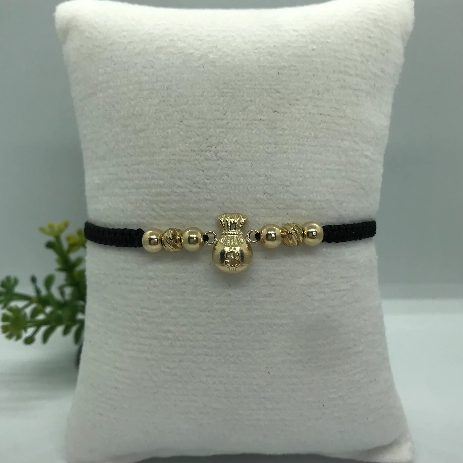 Manilla Tejida Bolsa de Dinero y Abundancia en Oro Laminado 18k