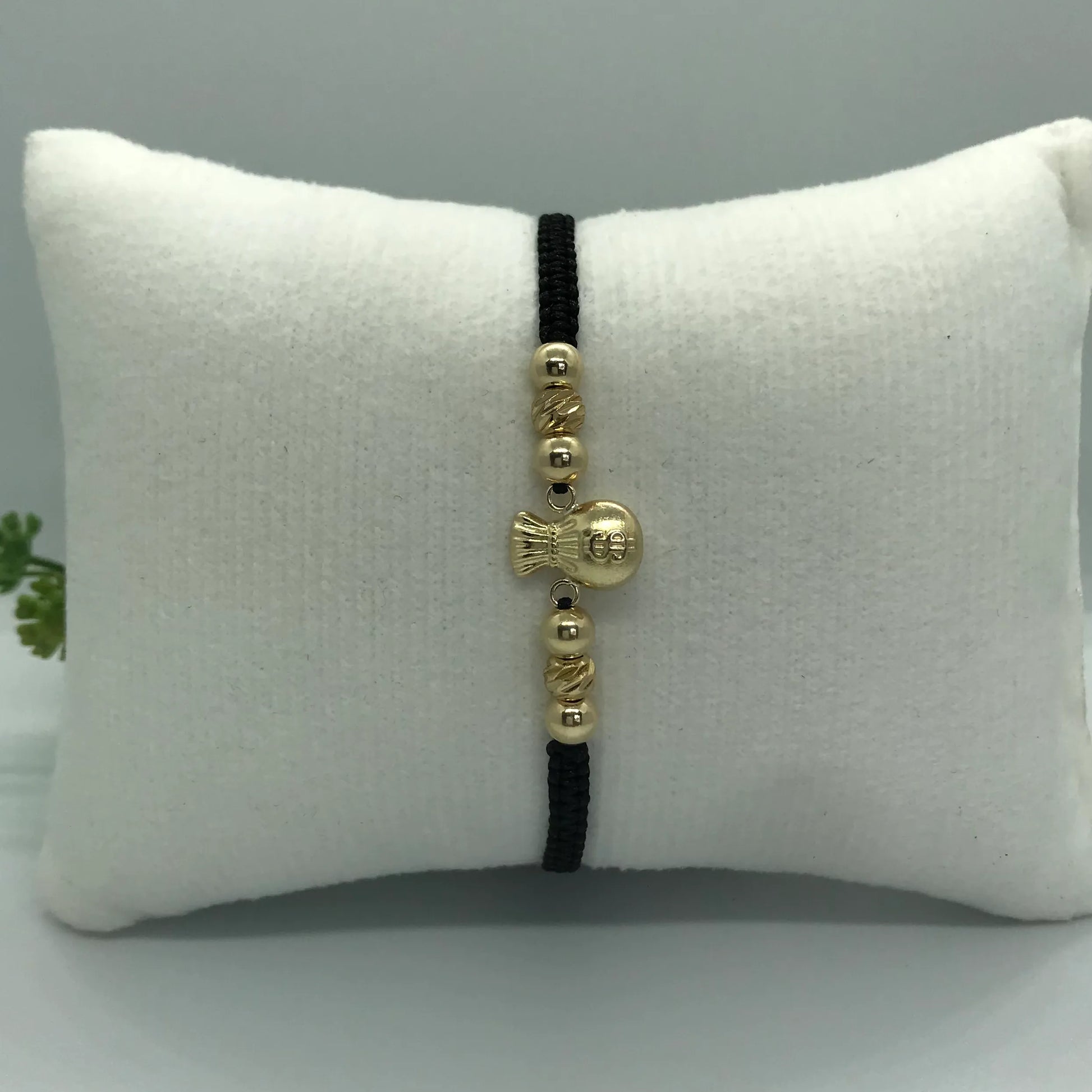 Manilla Tejida Bolsa de Dinero y Abundancia en Oro Laminado 18k
