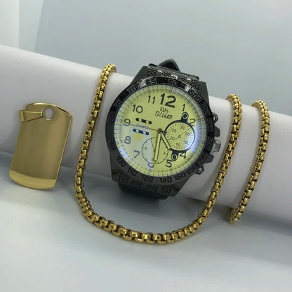 Combo veneciano con reloj en oro laminado 