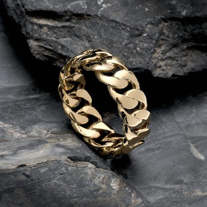 Anillo cubano en oro laminado