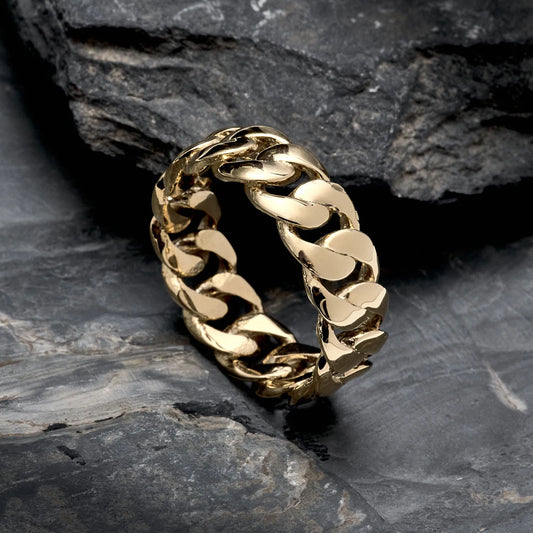 Anillo cubano en oro laminado