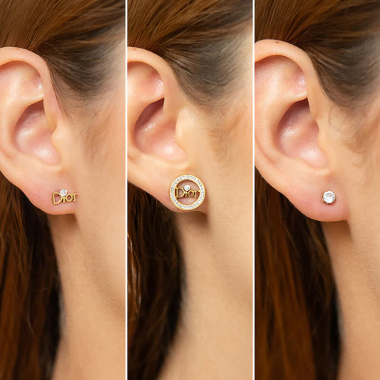 aretes Dior oro laminado