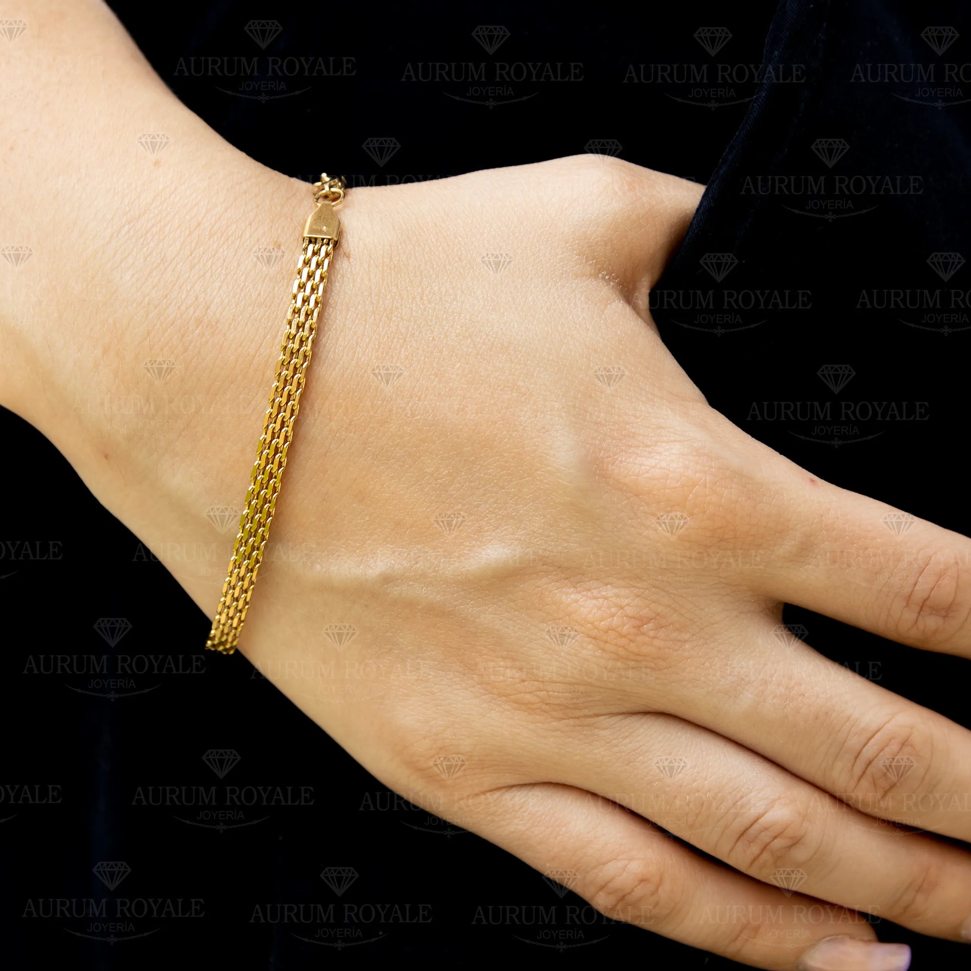pulsera china oro laminado
