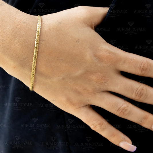 pulsera grabada oro laminado