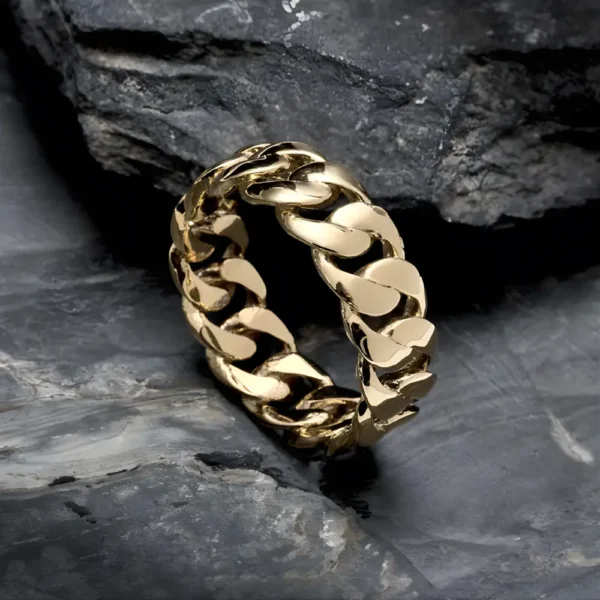 Anillo cubano oro laminado