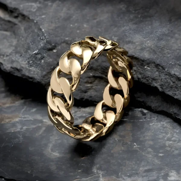Anillo cubano oro laminado