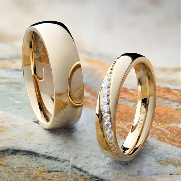 Argollas de matrimonio Bria en oro laminado