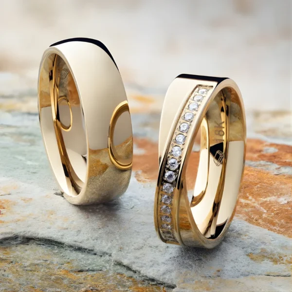 Argollas de matrimonio estilo siena en oro laminado
