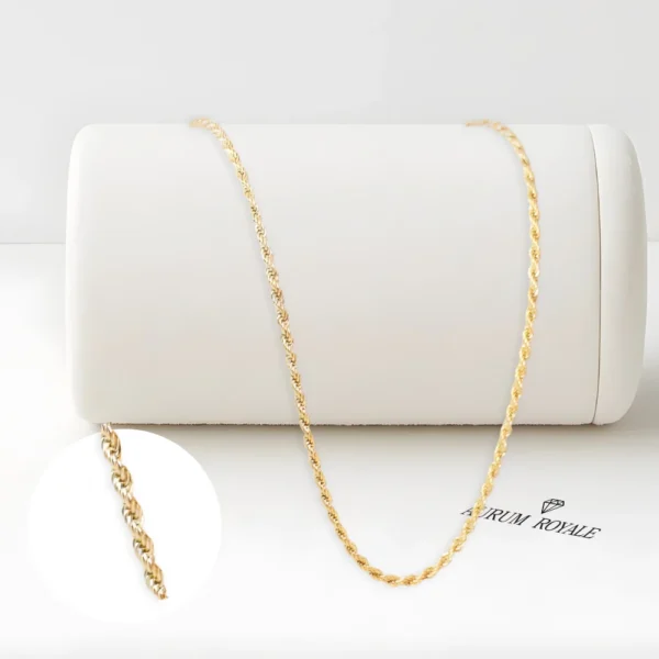 Cadena tipo lazo mujer en oro laminado