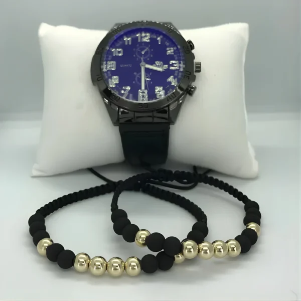 Combo manillas oro laminado + reloj