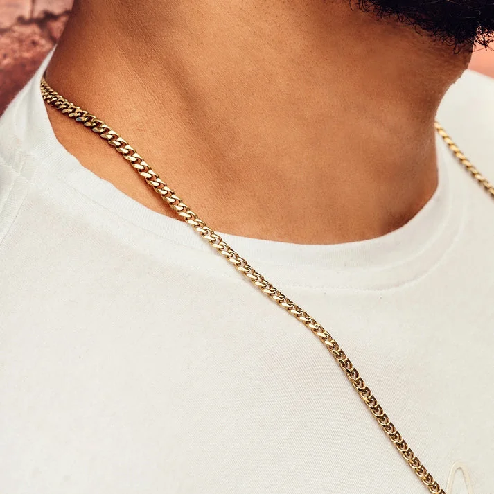 Cadena cubana oro laminado