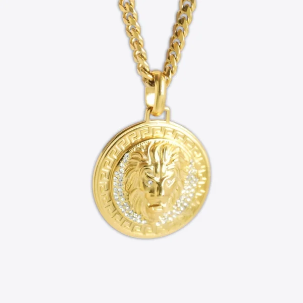 Dije de medalla con leon en oro laminado colombia