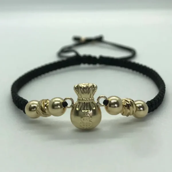 Manilla tejida de abundancia Oro laminado 18k