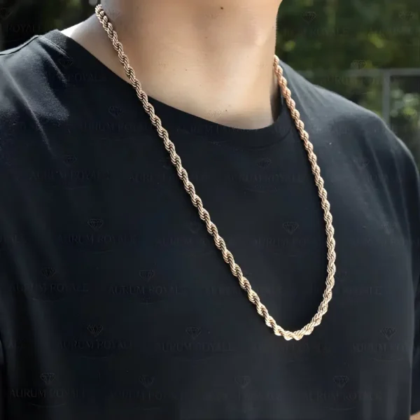 Cadena Lazo en oro laminado rosa 18k para hombre