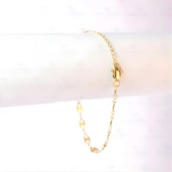 Pulsera grano de cafe oro laminado mujer
