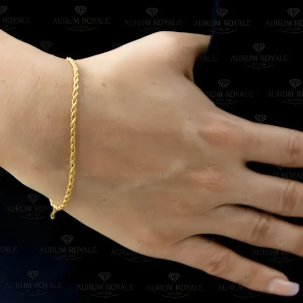 Pulsera lazo oro laminado para mujer