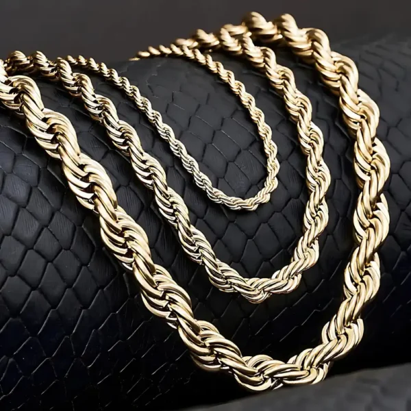 Cadena Lazo en oro laminado 18K para Hombre