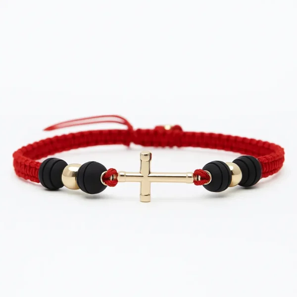 Manilla cruz tubular en oro laminado