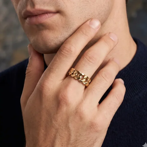 Anillo cubano oro laminado 18k