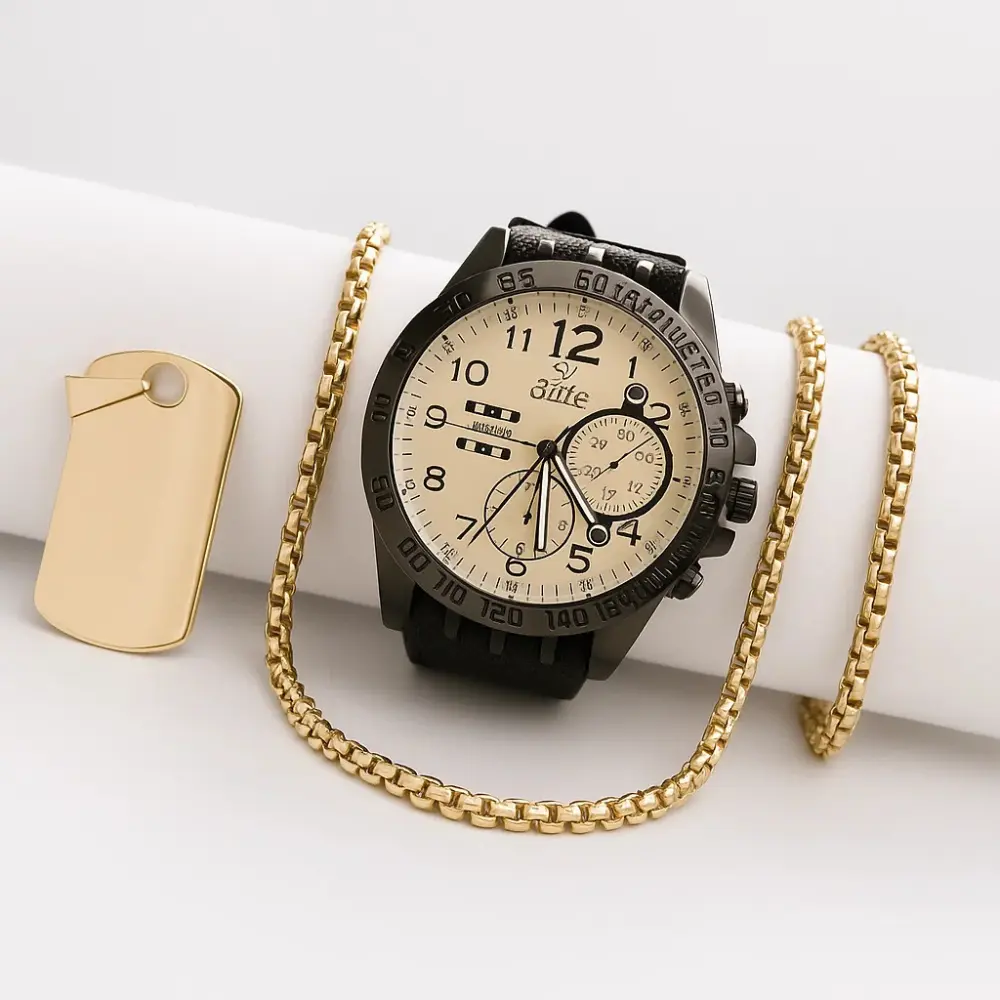 combo veneciano en oro laminado 18k