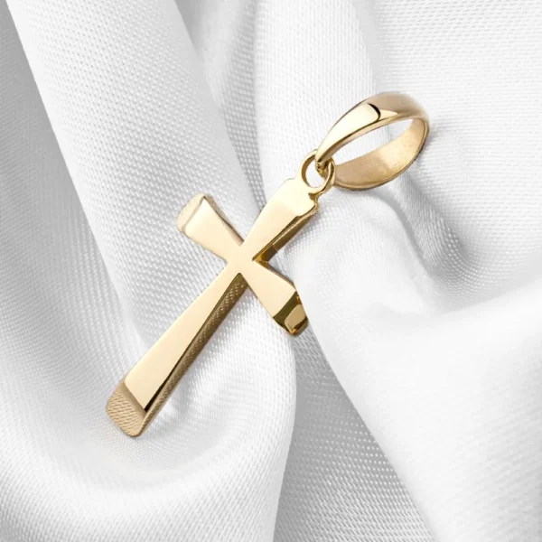 dije cruz lisa oro laminado 18k