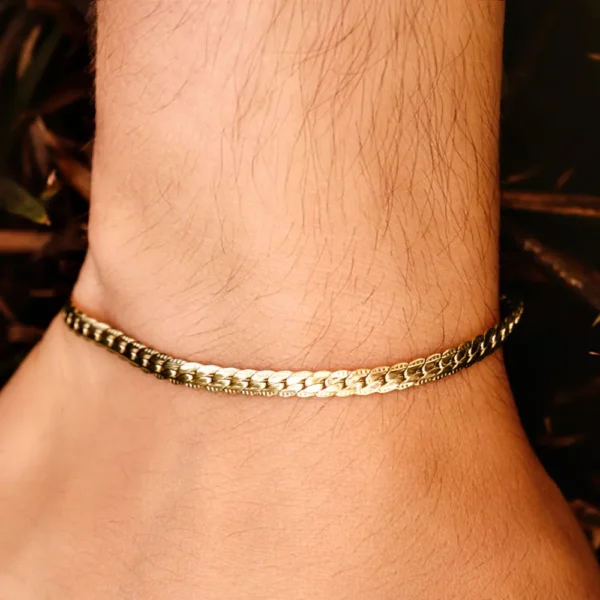 Pulsera grabada oro laminado 18K para Hombre