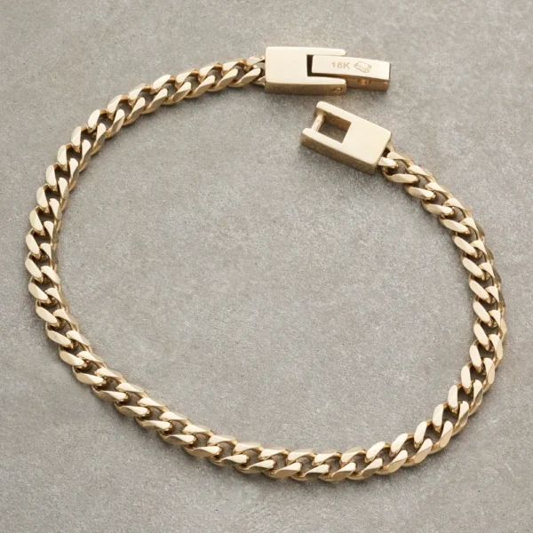 Pulsera cubana en oro laminado 18k para hombre