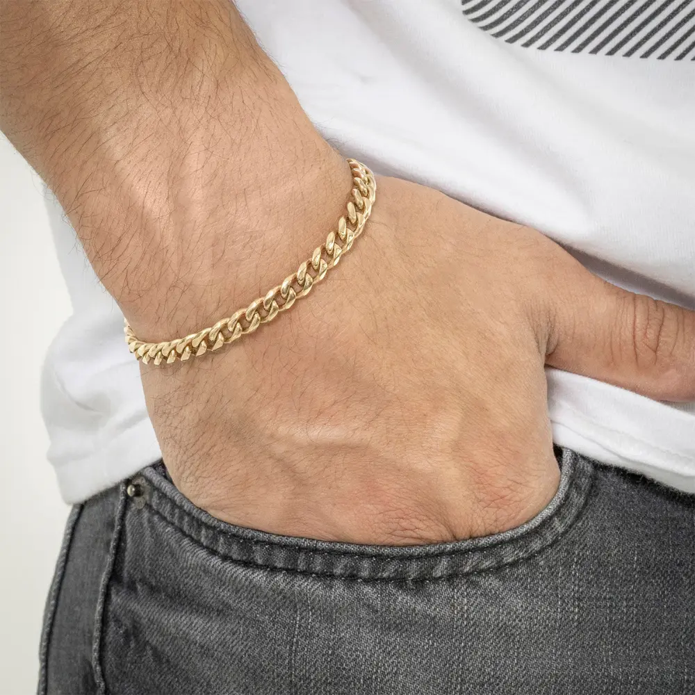 pulsera cubana oro laminado