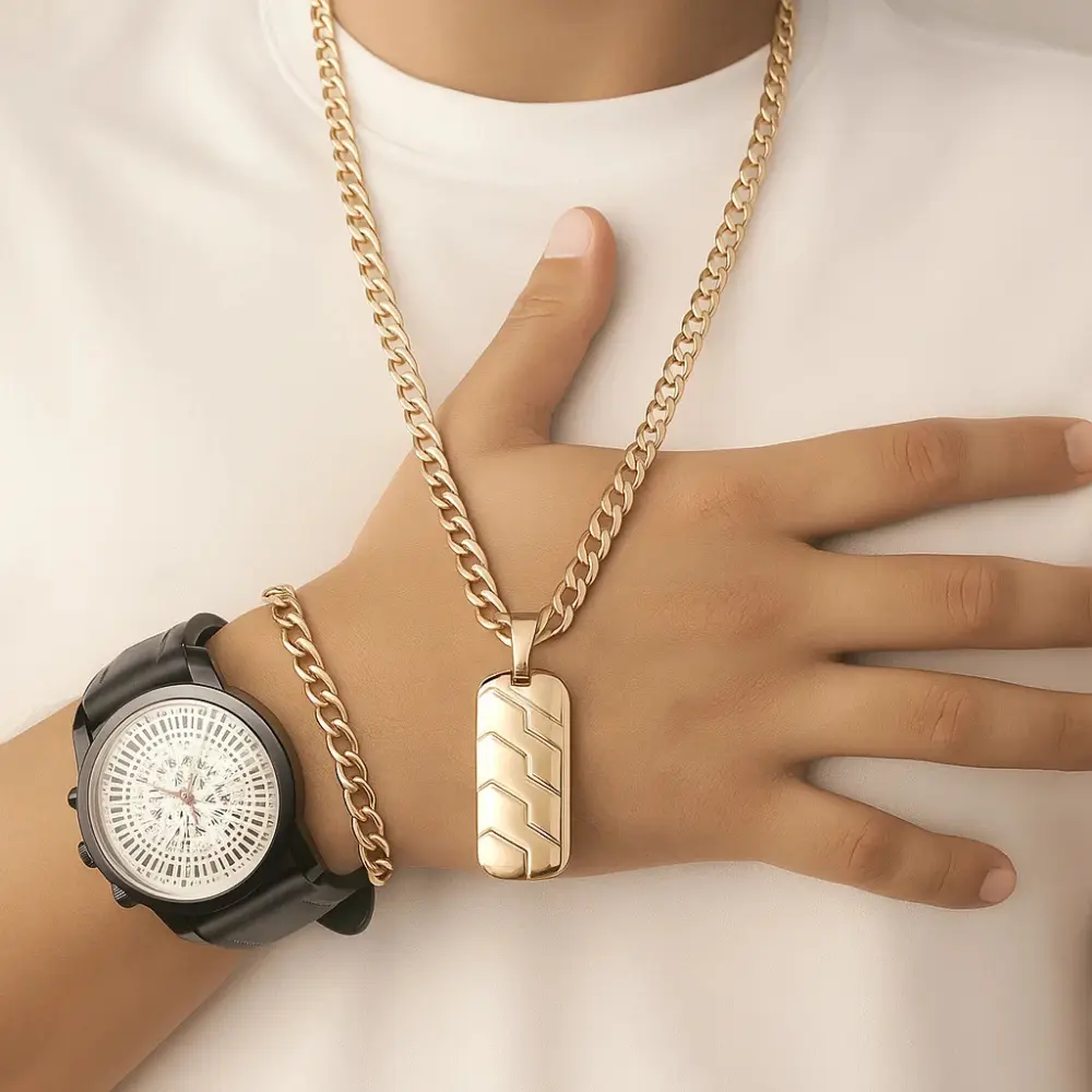 combo cartier con dije roblox en oro laminado 18k