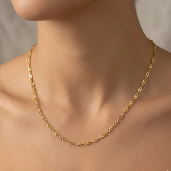 cadena crispeta oro laminado cuello de mujer