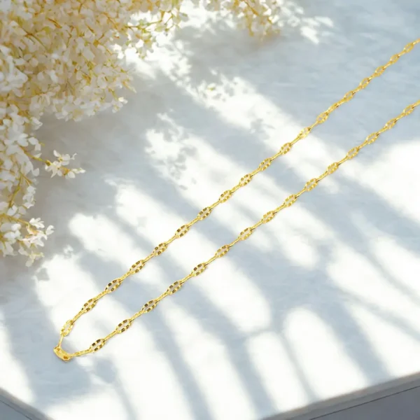 Cadena Tipo Crispeta en Oro Laminado 18K con Garantía de por Vida