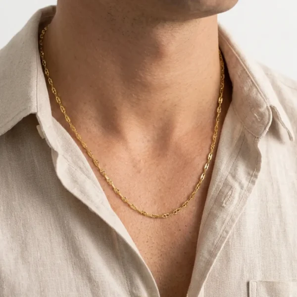 Cadena Tipo Crispeta en Oro Laminado 18K con Garantía de por Vida