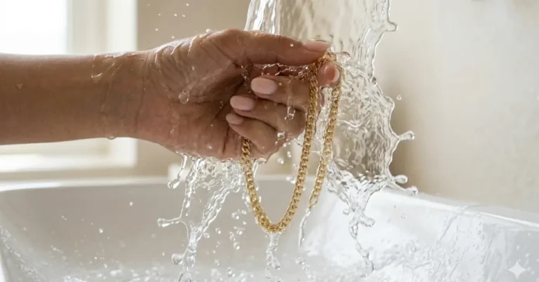 oro laminado se puede mojar, mano mojando cadena cubana