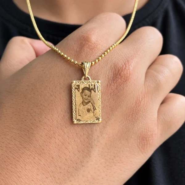 Dije Personalizado con Foto en Oro Laminado 18K