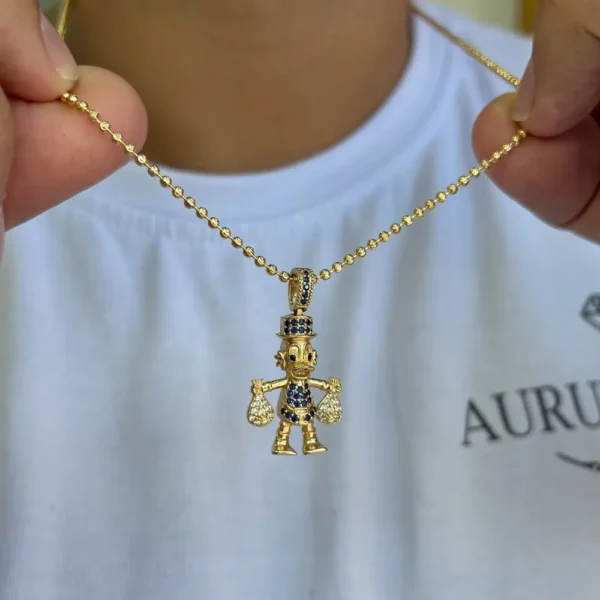 Dije Tío Rico en Oro Laminado 18K