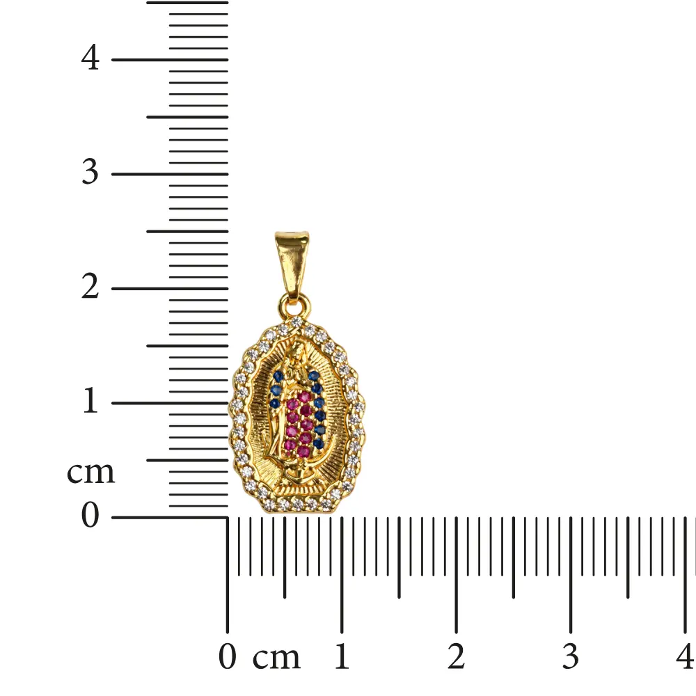 Medidas del dije Virgen de Guadalupe de 2 cm de alto